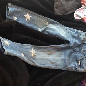 True craft girls jeans glitter stars size 7
